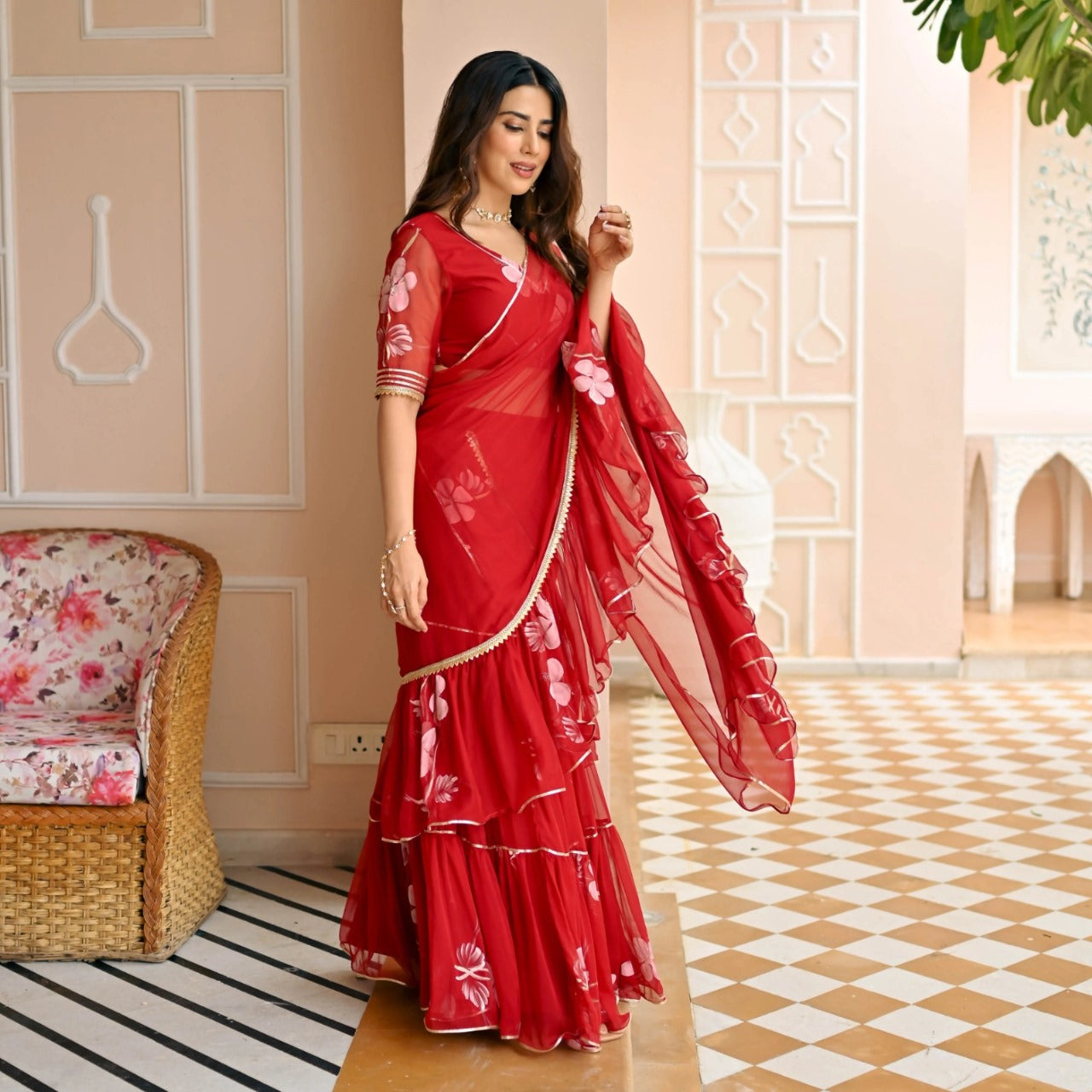 Hirva Special-72 Qubo Silk Ready To Wear Saree