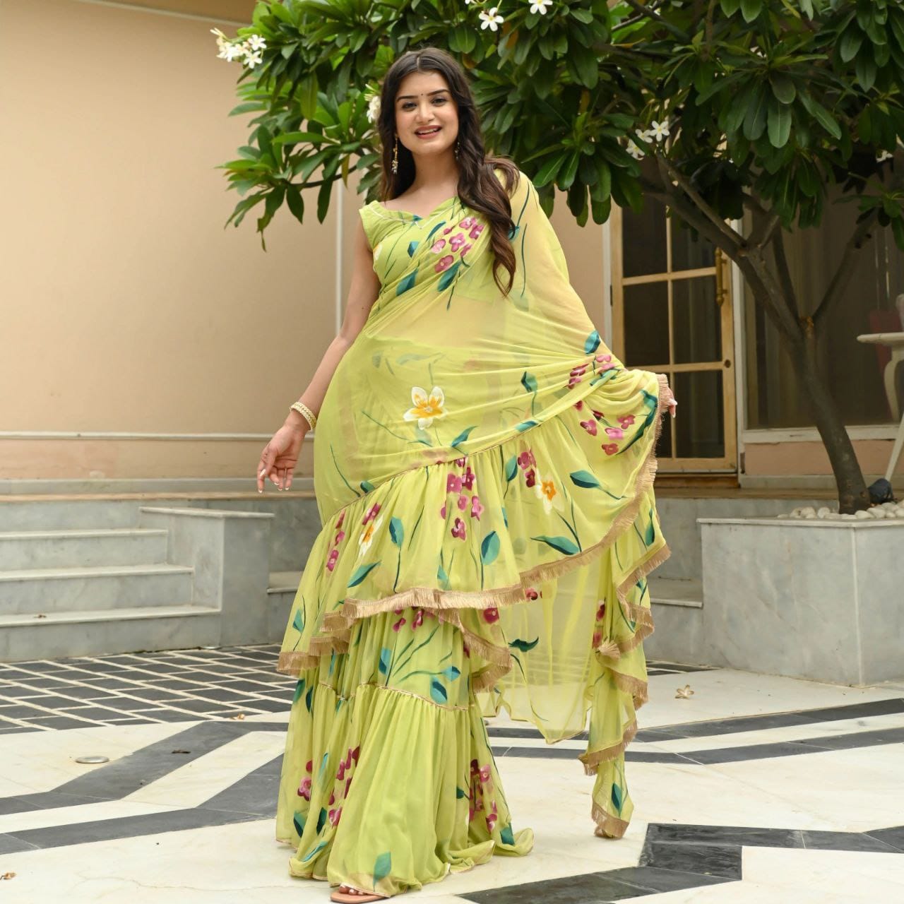 Hirva Special-72 Qubo Silk Ready To Wear Saree