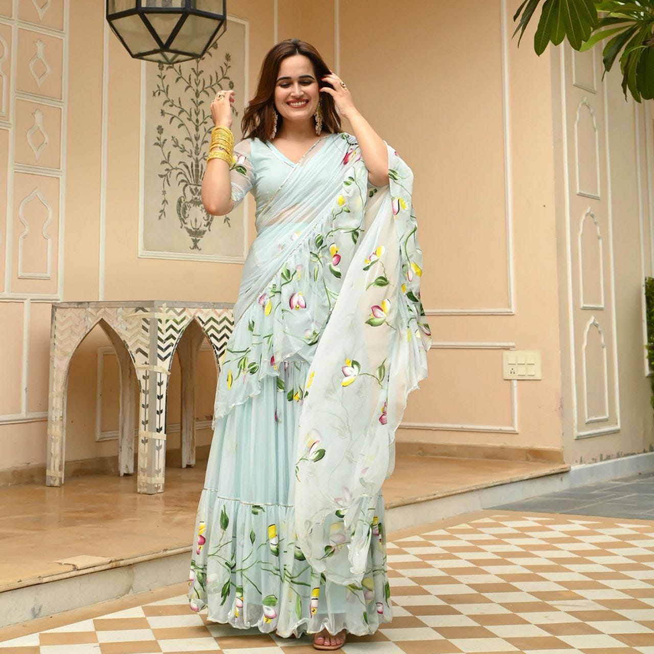 Hirva Special-72 Qubo Silk Ready To Wear Saree