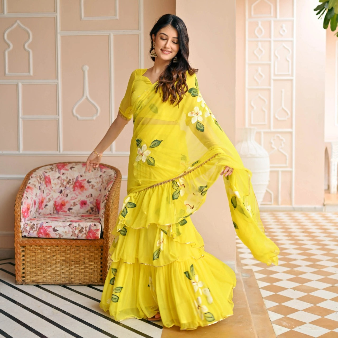 Hirva Special-72 Qubo Silk Ready To Wear Saree