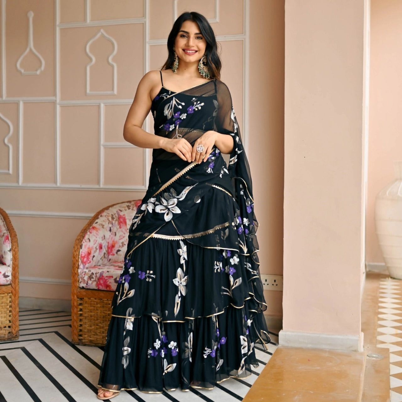 Hirva Special-72 Qubo Silk Ready To Wear Saree