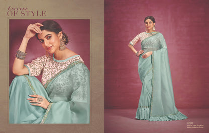 Hit Designs Mahotsav Organza Sarees