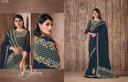 Hit Designs Mahotsav Organza Sarees