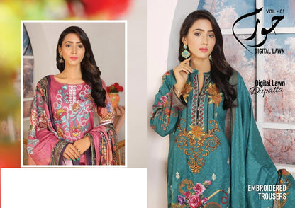 Horrum Vol 1 Master Fabrics Lawn Original Pakistani Suits