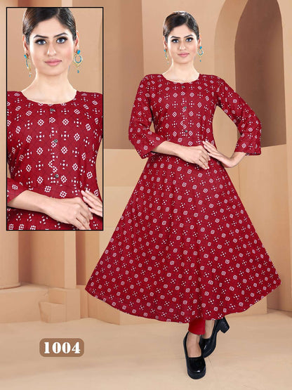 Hot Girl Vol 4 Kavinay Rayon Anarkali Kurtis