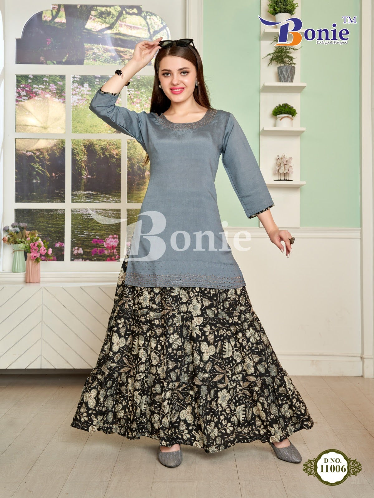 House Vol 11 Bonie Rayon Kurti Skirt Set
