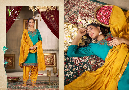 House Vol 94 Four Dots Muslin Patiyala Style Suits