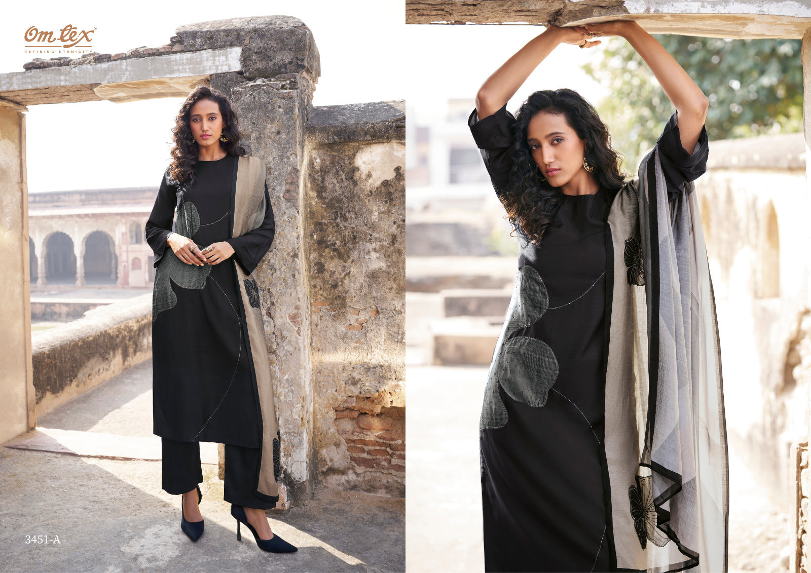 Husnara Omtex Silk Plazzo Style Suits