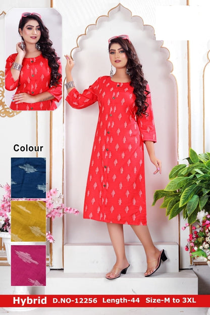 Hybrid Zoya Two Tone Knee Length Kurtis