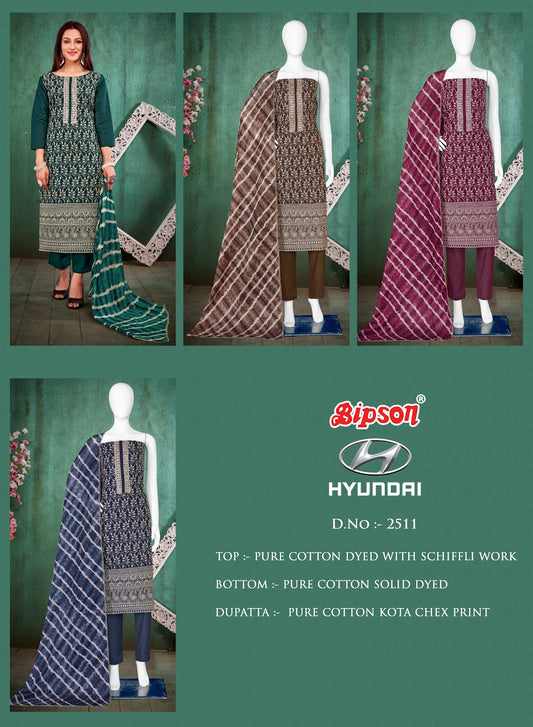Hyundai-2511 Bipson Prints Cotton Pant Style Suits