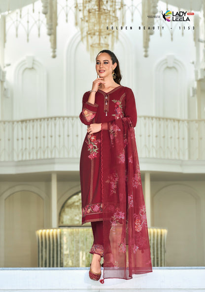 Ibadat Vol 2 Ladyleela Viscose Silk Readymade Pant Style Suits