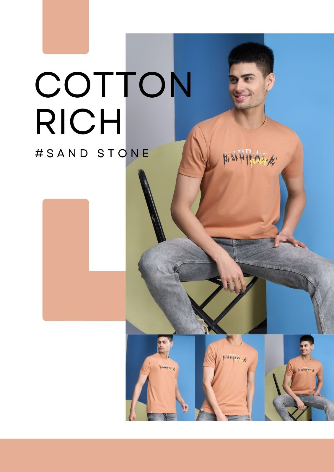 Iho E 106 Motiv 8 Jeans Cotton Mens Tshirts