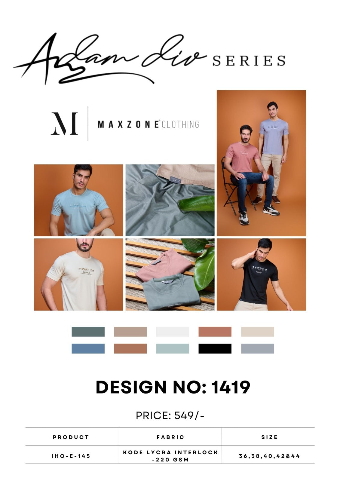 Iho E 145 Maxzone Clothing Lycra Mens Tshirts Kavya Style Plus