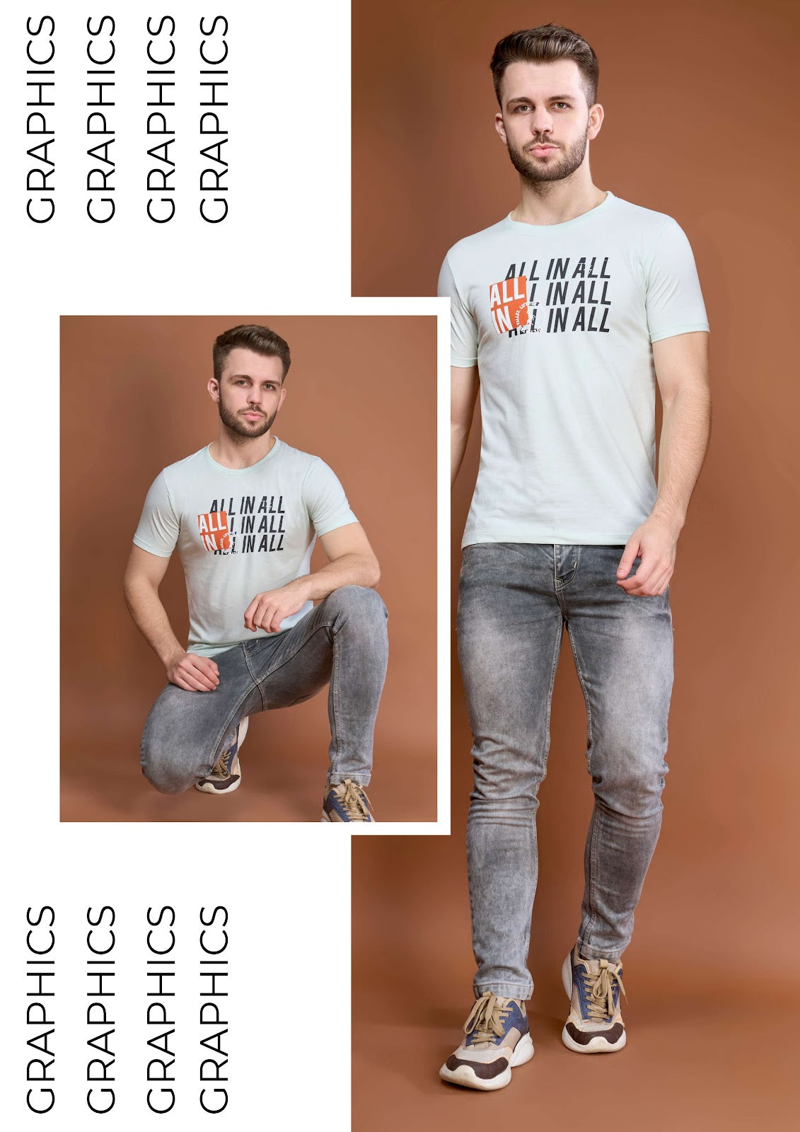 Iho E 84 Motiv 8 Jeans Cotton Mens Tshirts