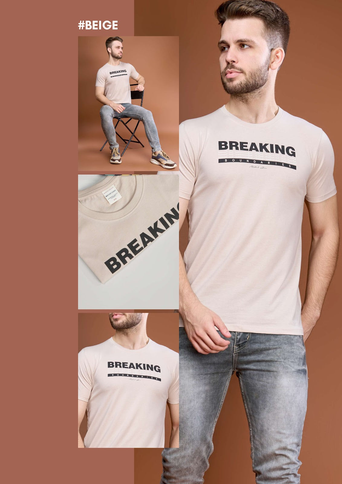 Iho E 84 Motiv 8 Jeans Cotton Mens Tshirts