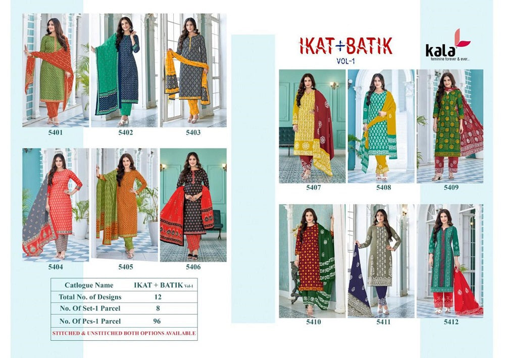 Ikat-Batik Vol 1 Kala Cotton Dress Material