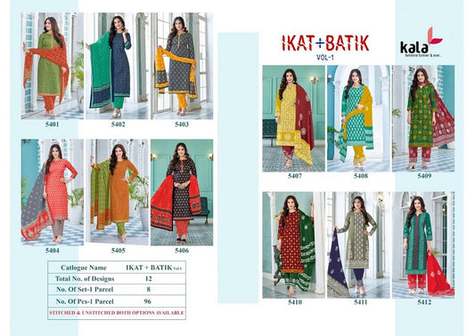 Ikat-Batik Vol 1 Kala Cotton Dress Material