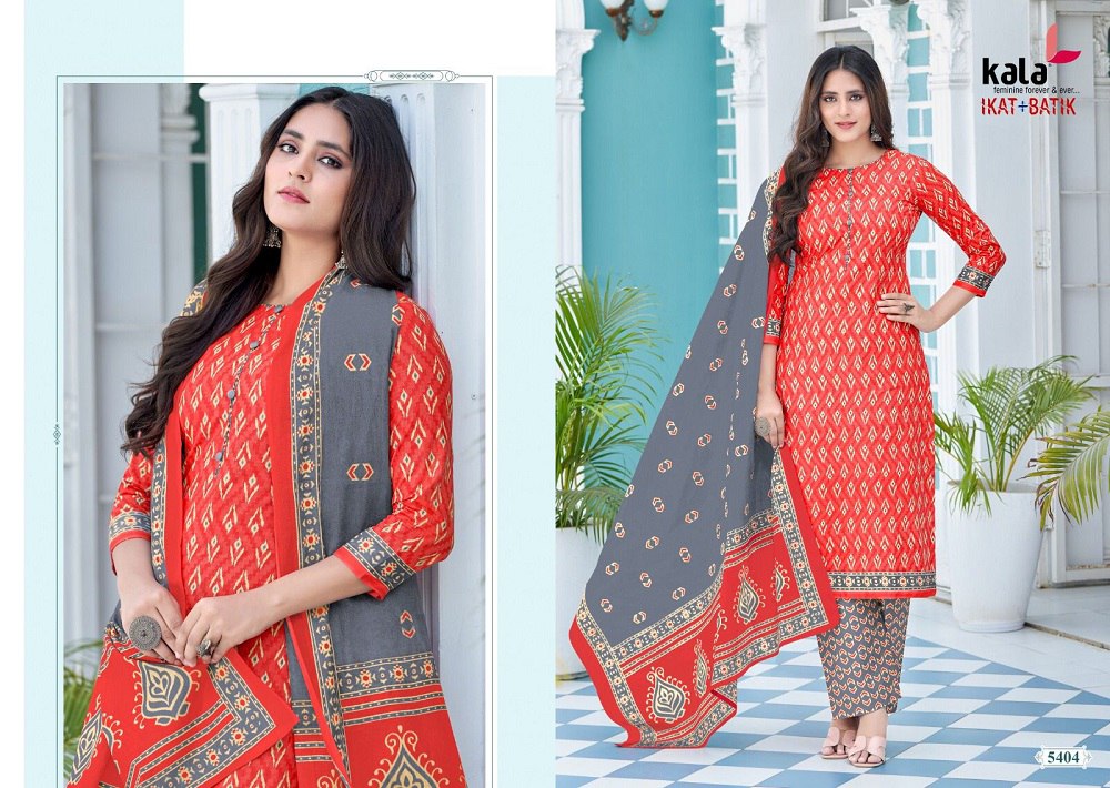 Ikat-Batik Vol 1 Kala Cotton Readymade Pant Style Suits