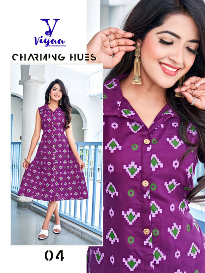 Ikkat Rung Viyaa Cotton A-Line Kurti