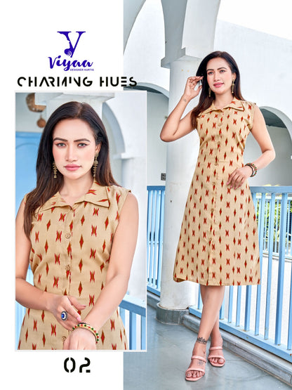 Ikkat Rung Viyaa Cotton A-Line Kurti