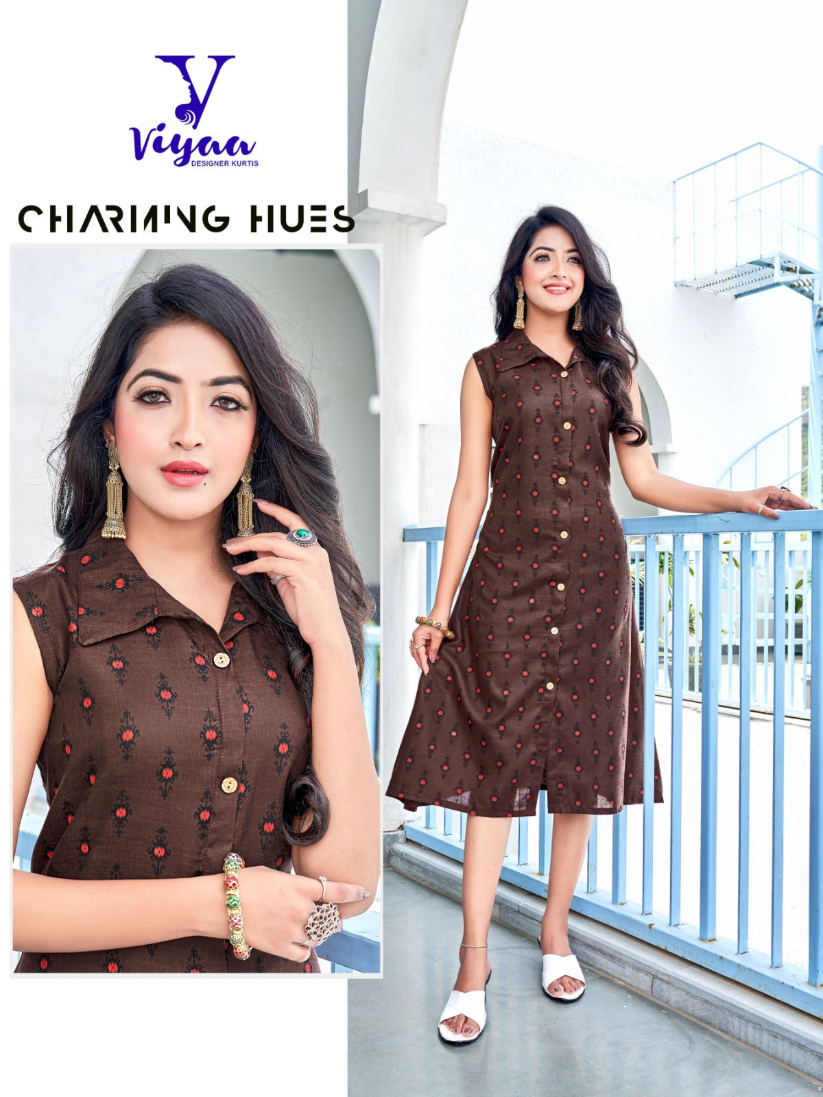 Ikkat Rung Viyaa Cotton A-Line Kurti