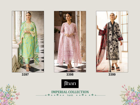 Imperial Collection Vol 1 Jihan Lawn Cotton Pakistani Patch Work Suits