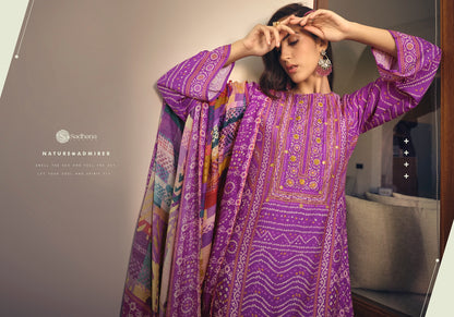 Inaayat Sadhana Muslin Silk Pant Style Suits