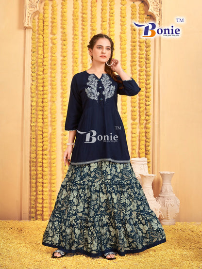 Inaya Bonie Rayon Readymade Skirt Style Suits