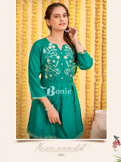 Inaya Bonie Rayon Readymade Skirt Style Suits