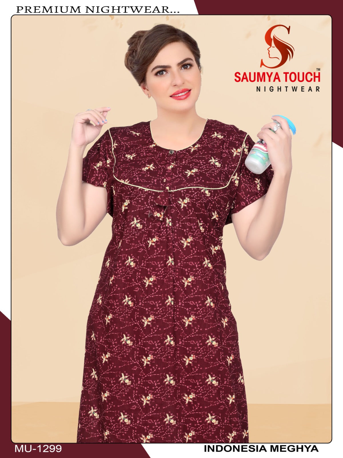 Indonesia-1301 Saumya Touch Night Gowns