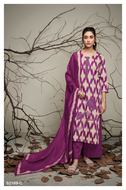 Inez 2169 Ganga Cotton Silk Plazzo Style Suits