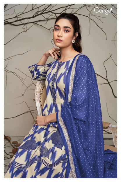 Inez 2169 Ganga Cotton Silk Plazzo Style Suits