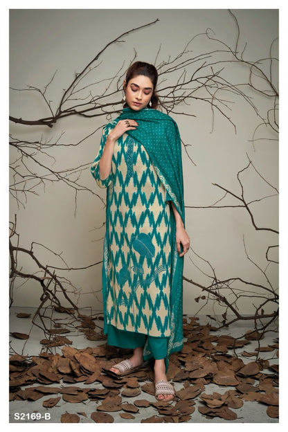 Inez 2169 Ganga Cotton Silk Plazzo Style Suits