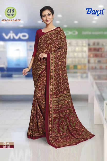 Karma Bansi Fashion Crape Uniform Sarees