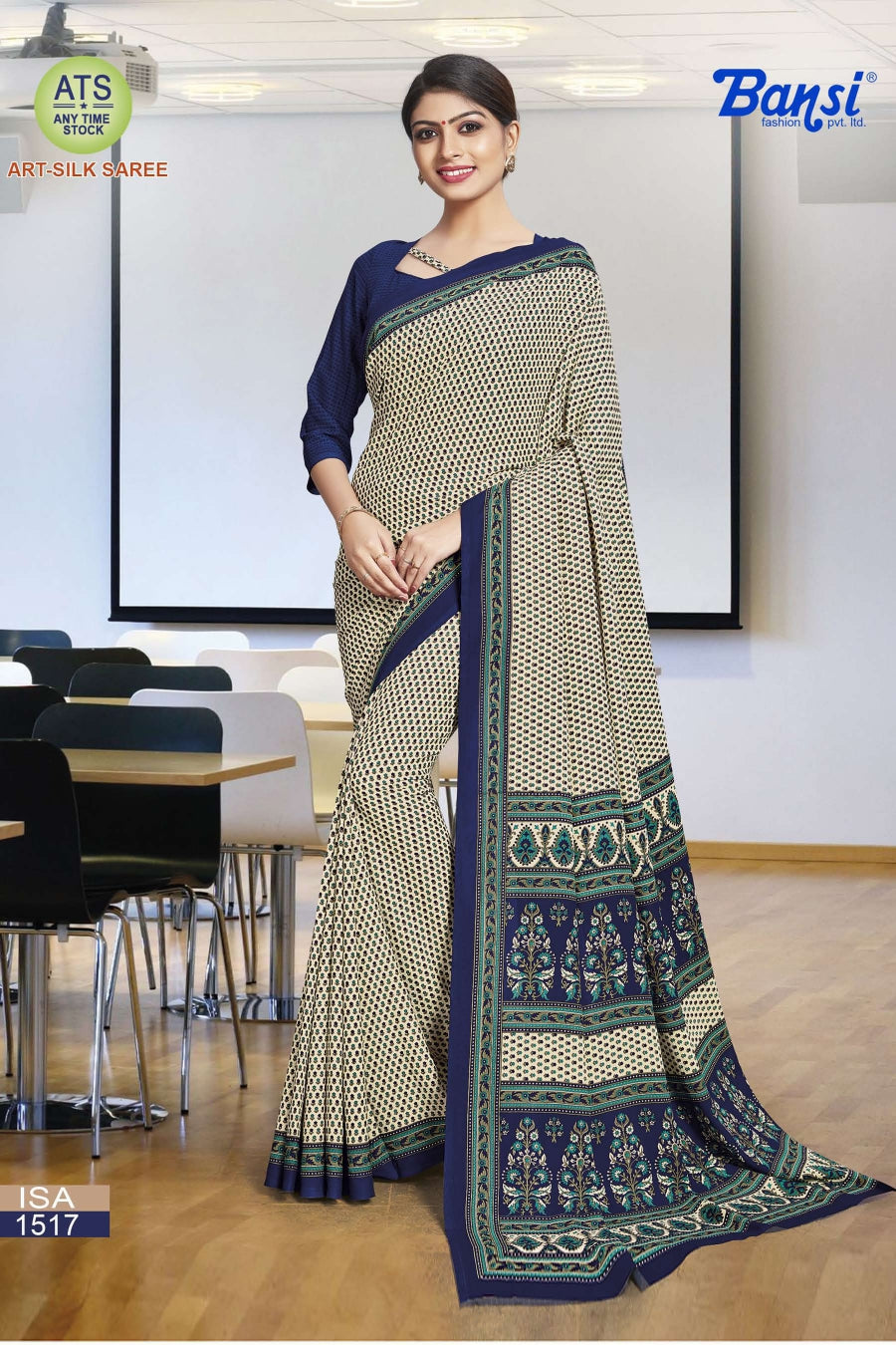 Karma Bansi Fashion Crape Uniform Sarees