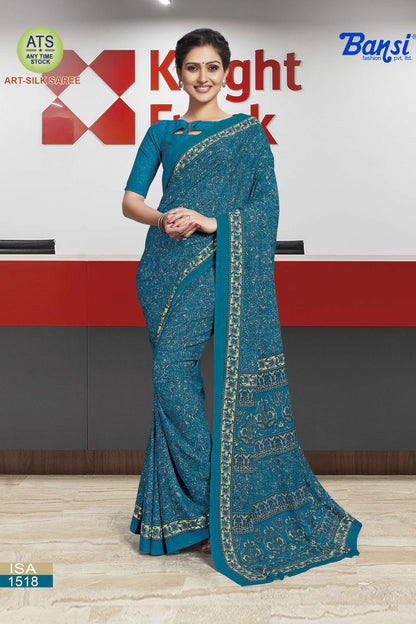 Karma Bansi Fashion Crape Uniform Sarees