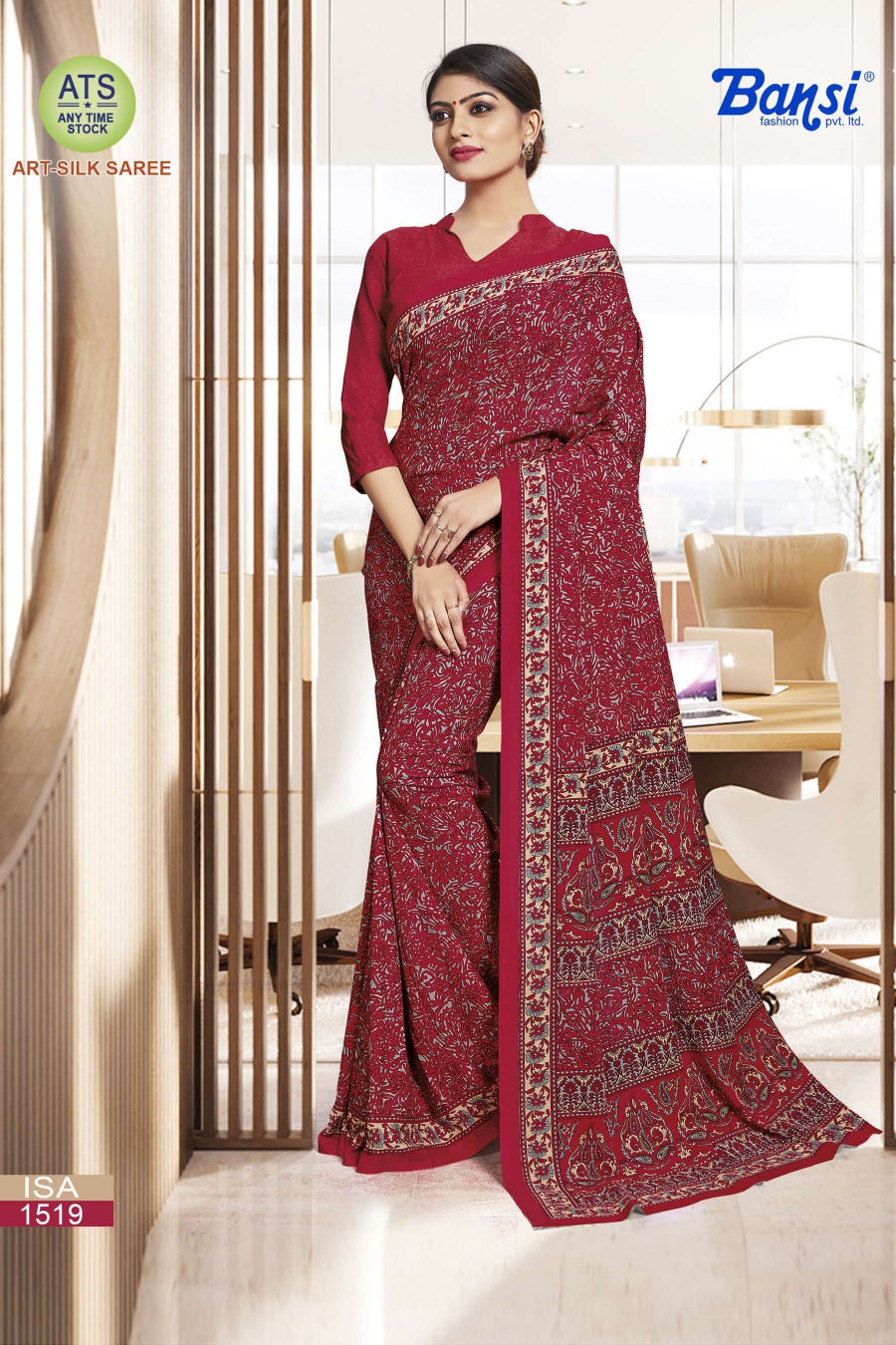 Karma Bansi Fashion Crape Uniform Sarees