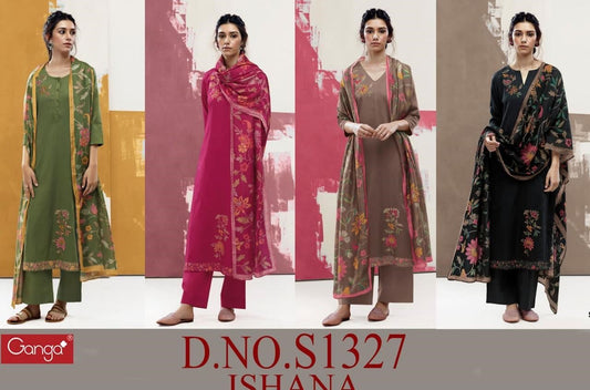 Ishana 1327 Ganga Cotton Satin Plazzo Style Suits
