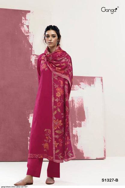 Ishana 1327 Ganga Cotton Satin Plazzo Style Suits