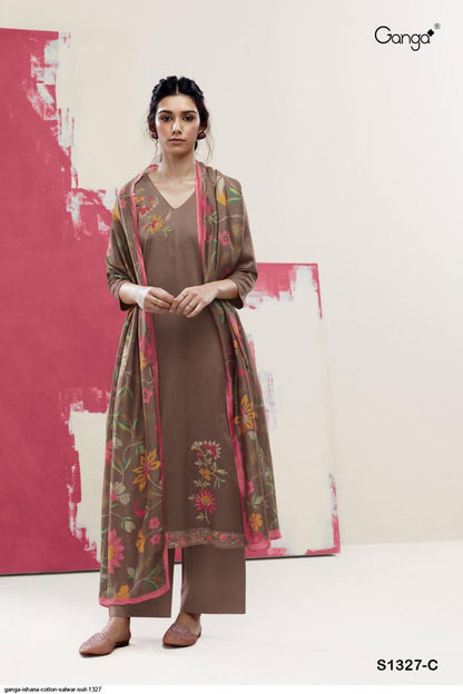 Ishana 1327 Ganga Cotton Satin Plazzo Style Suits