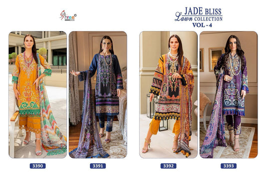 Jade Bliss Lawn Vol 4 Shree Fabs Cotton Pakistani Patch Work Suits
