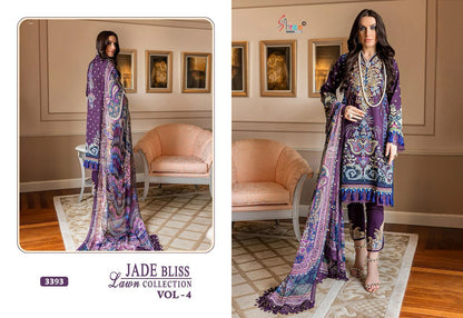 Jade Bliss Lawn Vol 4 Shree Fabs Cotton Pakistani Patch Work Suits