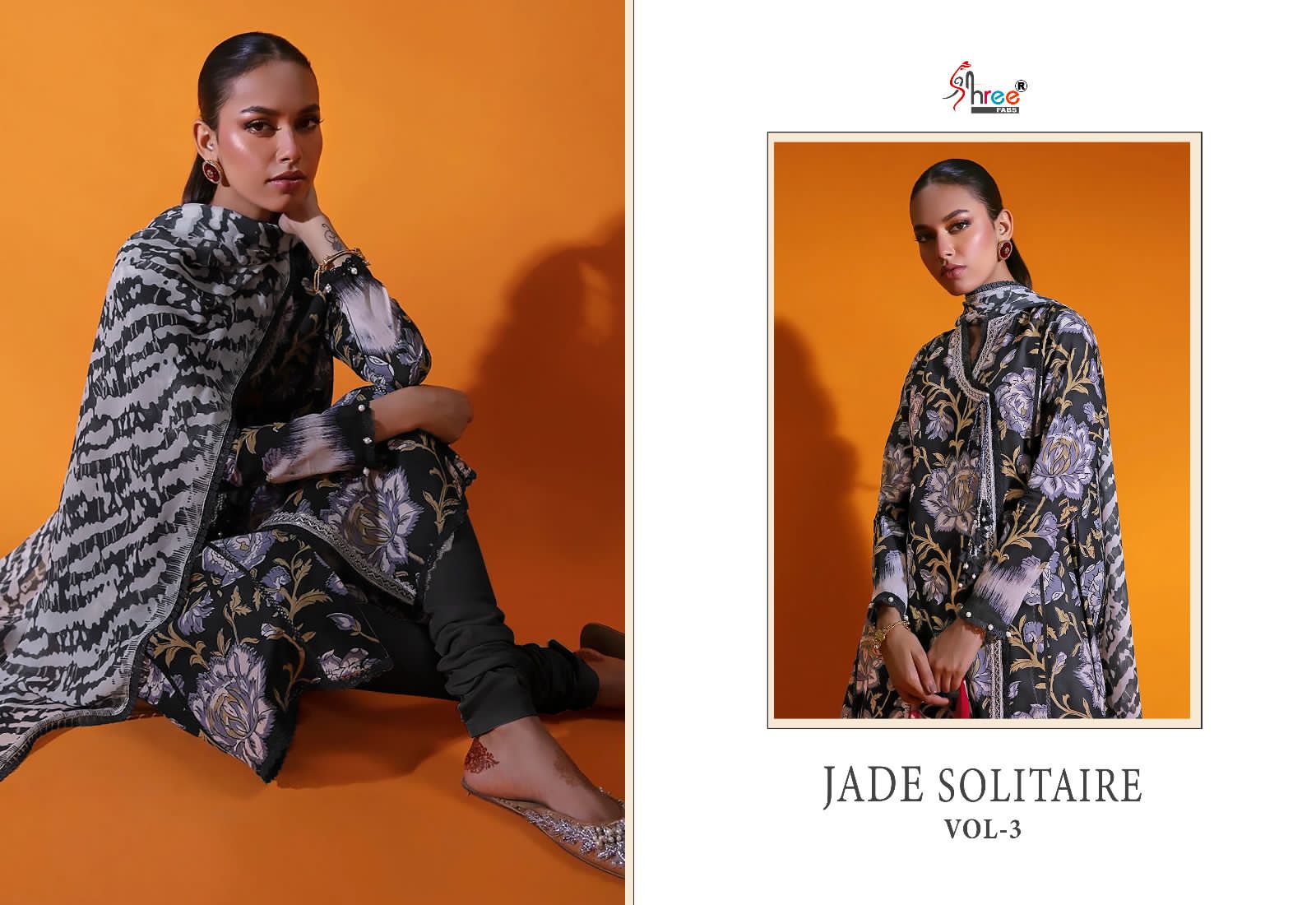 Jade Solitaire Vol 3 Shree Fabs Cotton Pakistani Patch Work Suits