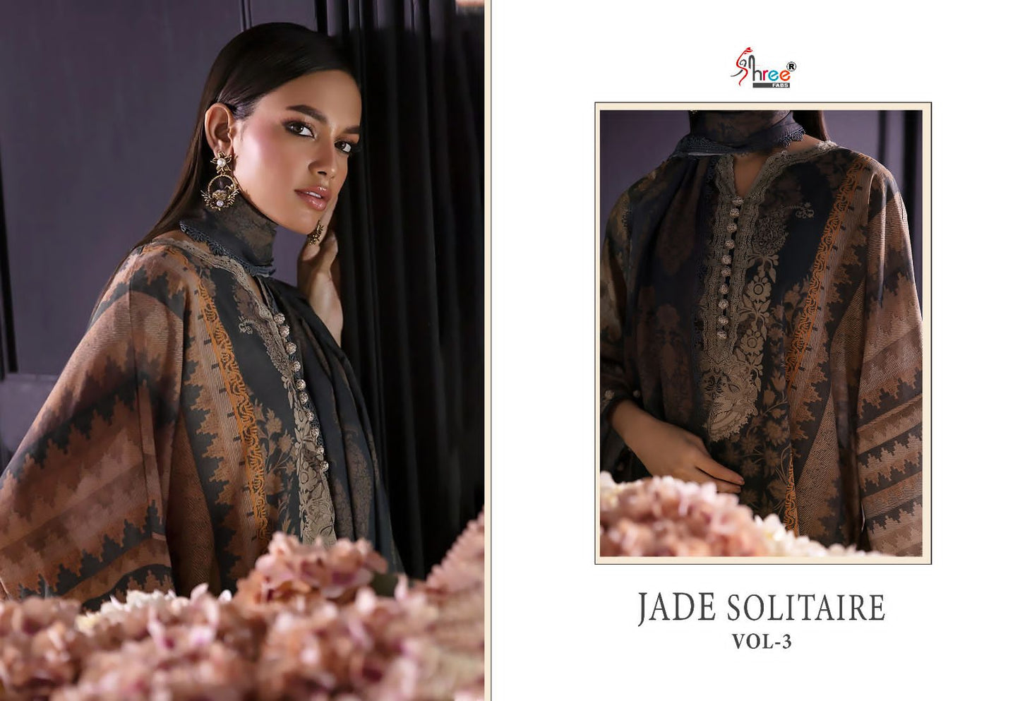 Jade Solitaire Vol 3 Shree Fabs Cotton Pakistani Patch Work Suits