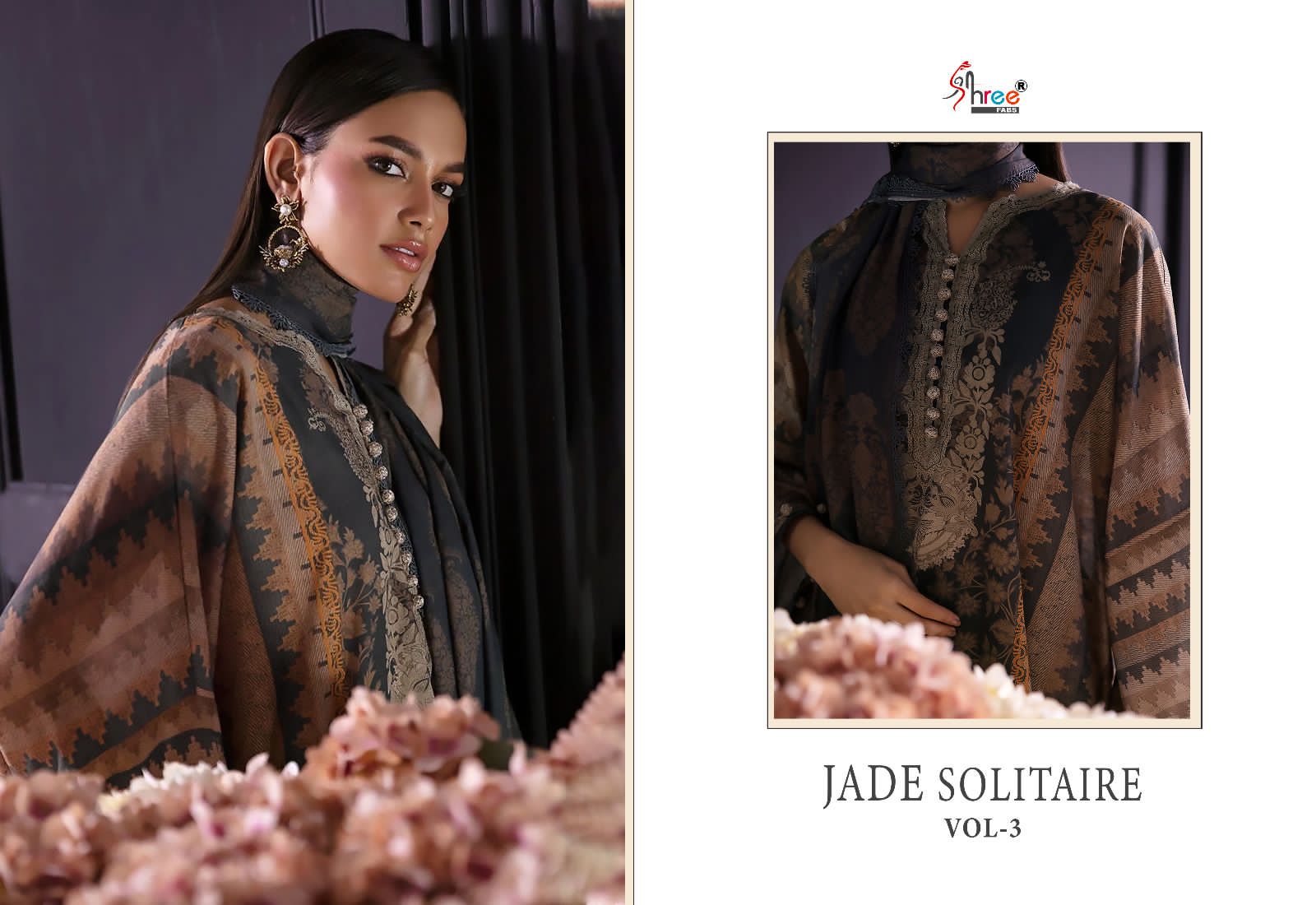 Jade Solitaire Vol 3 Shree Fabs Cotton Pakistani Patch Work Suits