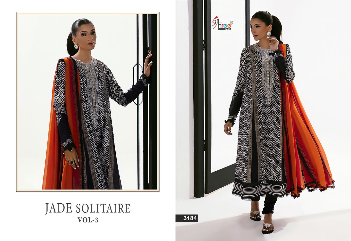Jade Solitaire Vol 3 Shree Fabs Cotton Pakistani Patch Work Suits