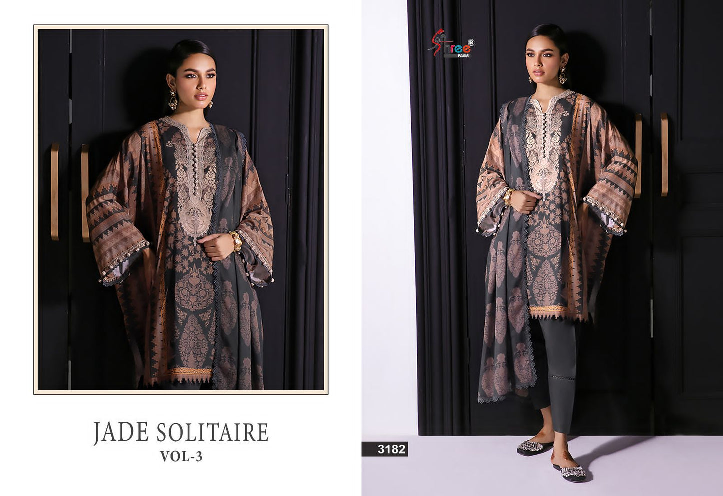 Jade Solitaire Vol 3 Shree Fabs Cotton Pakistani Patch Work Suits