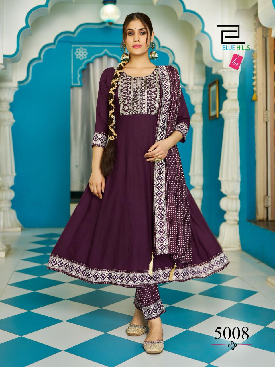 Jailer Vol 5 Blue Hills Rayon 14Kg Readymade Pant Style Suits