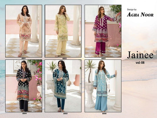 Jainee Vol 8 Agha Noor Lawn Karachi Salwar Suits