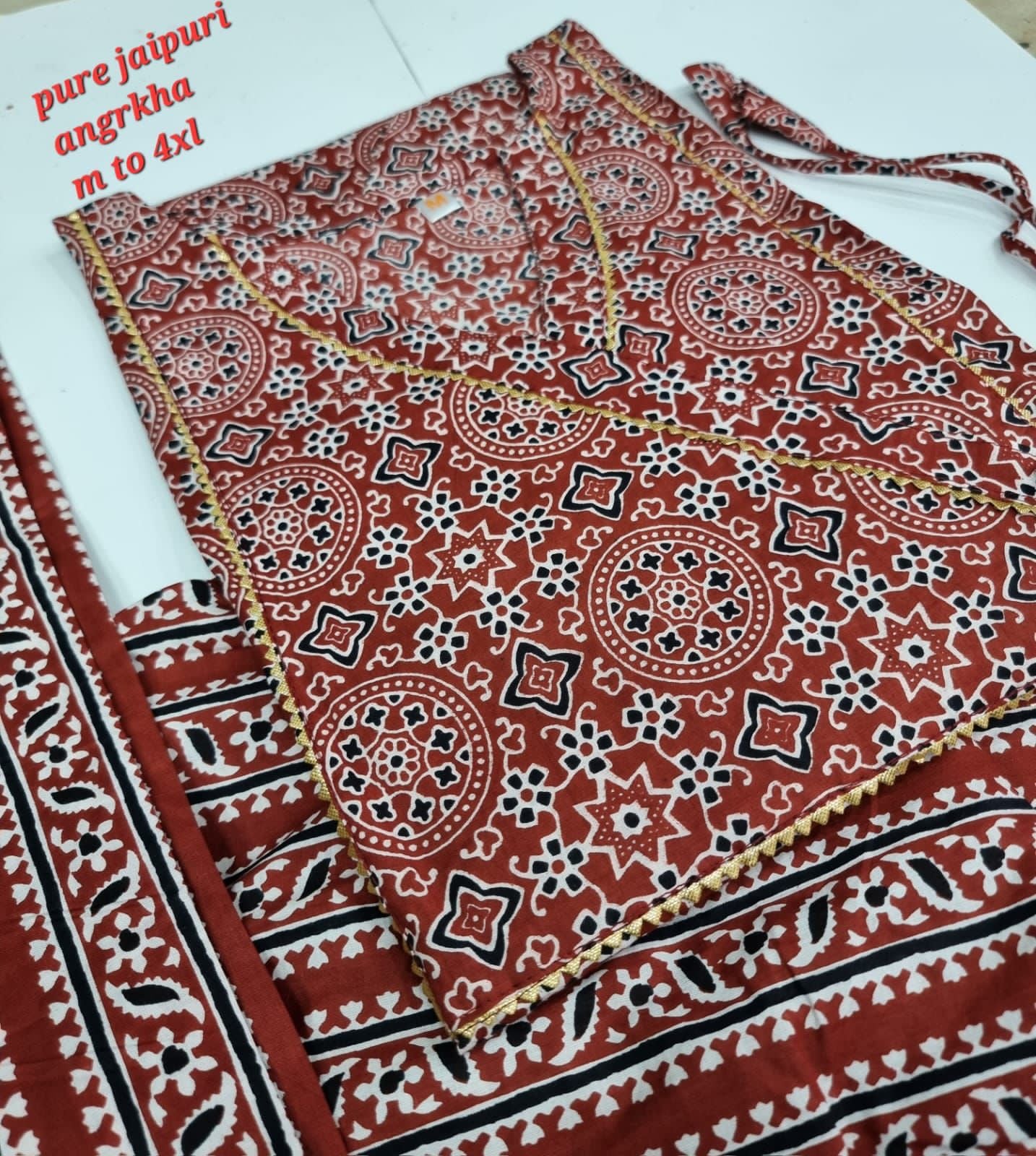 Jaipuri Cotton A Navad Kurti Pant Set